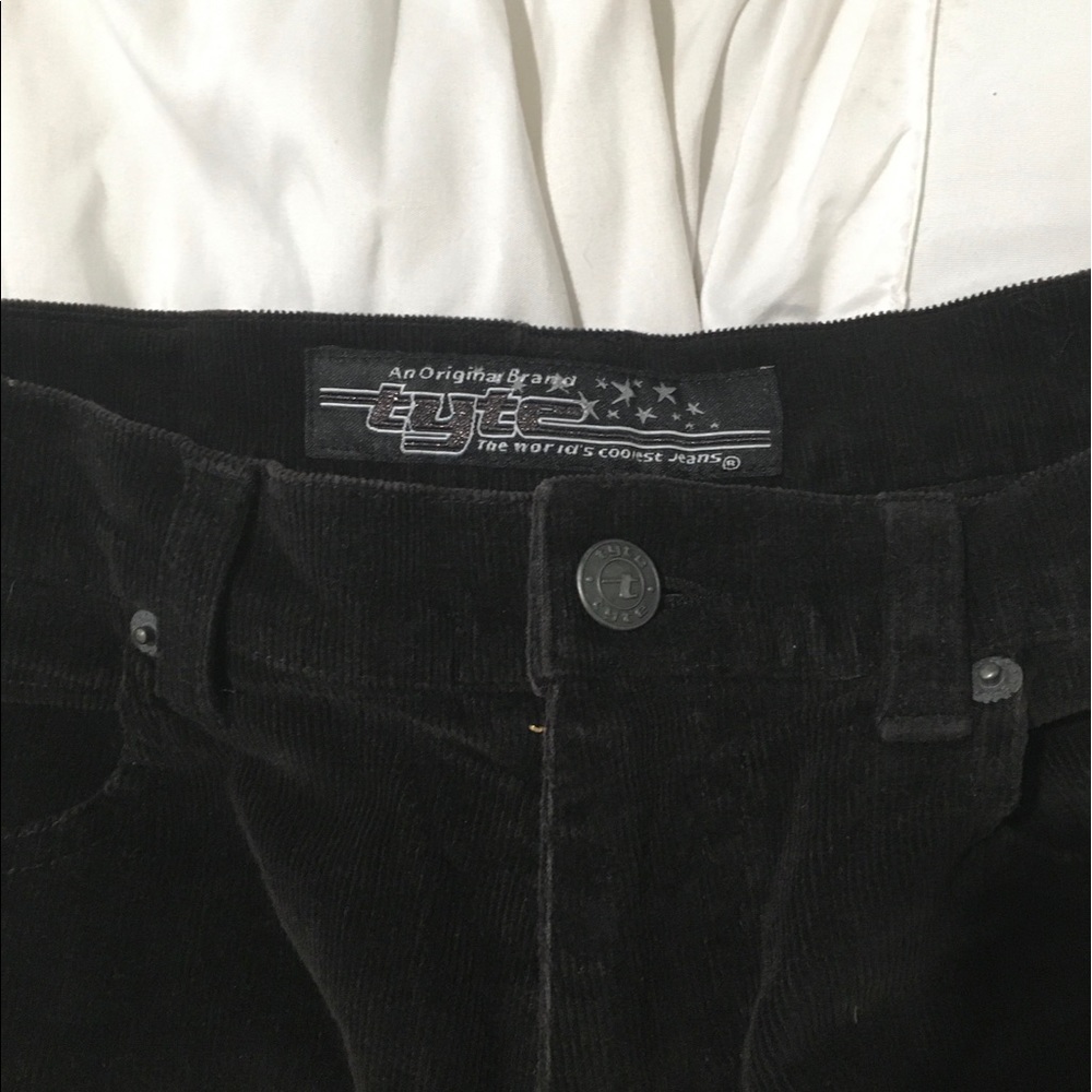 Black/brown flare corduroy pants